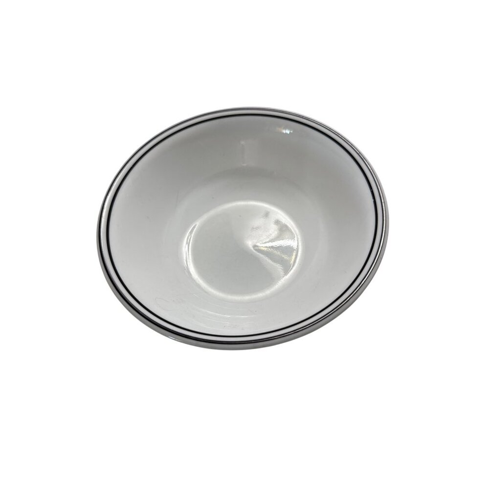 Corelle By Corning City Block Black Double Stripe Cereal Bowl White 6.25” USA